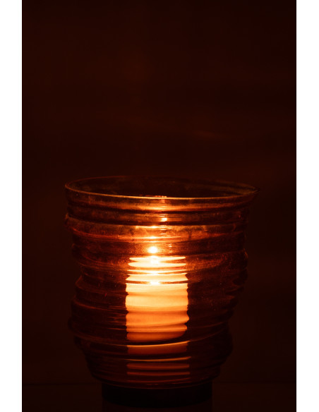 Vase original Conique Hauteur 17 cm en Verre Ambre Tornado - 4