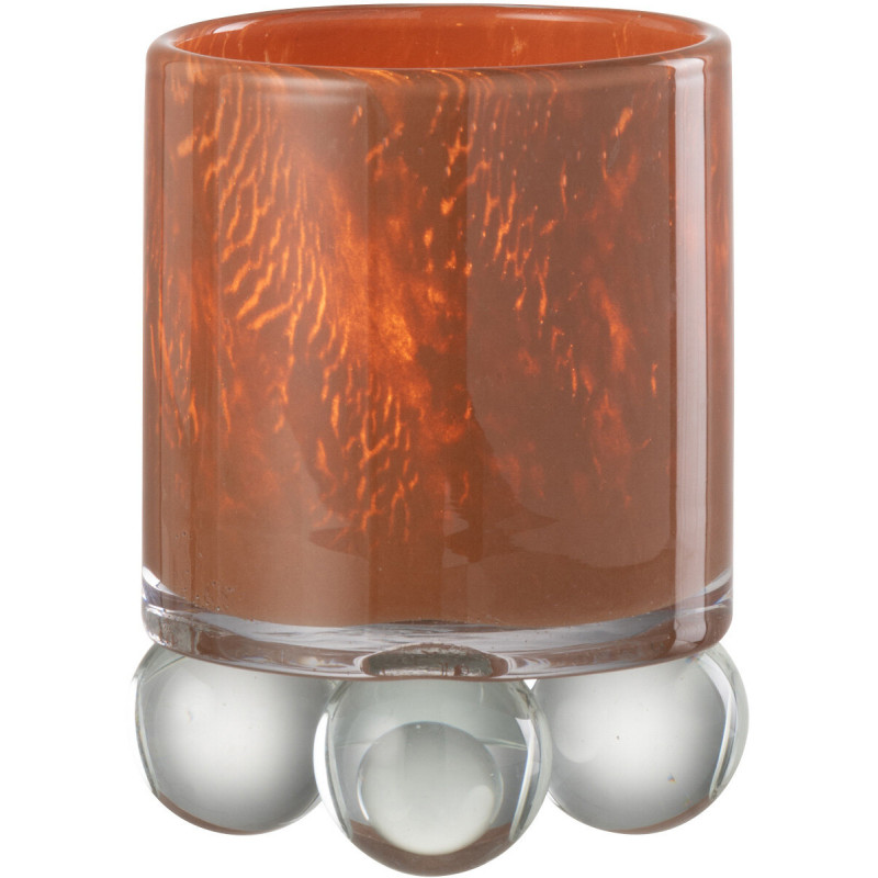 Bougeoir original sur pied boules Diamètre 10 cm en Verre Marron Ryelle - 1