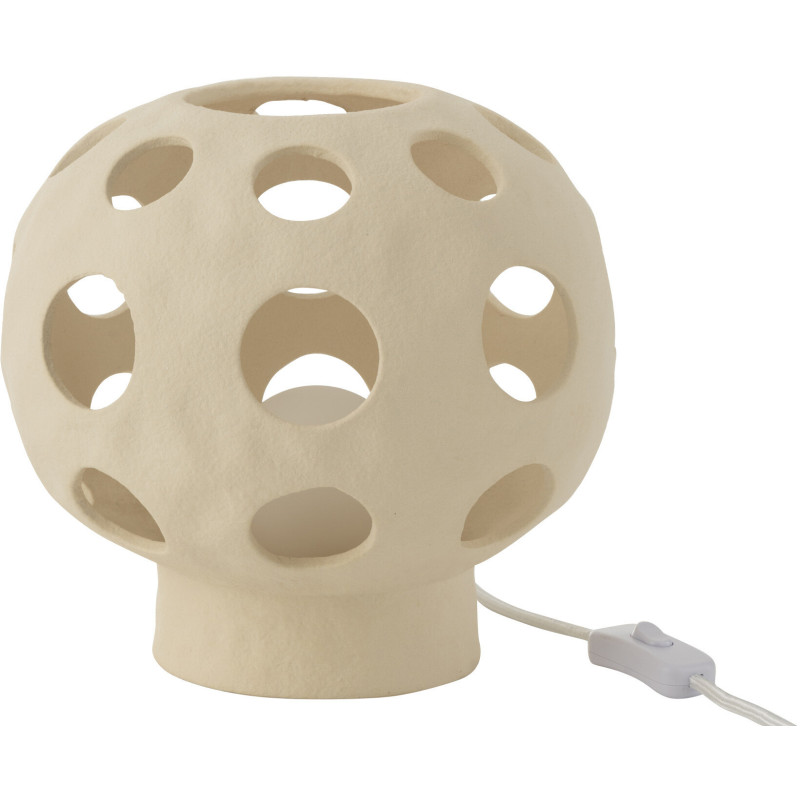 Lampe à poser originale boule Hauteur 21 cm en Grès Beige Noris - 3