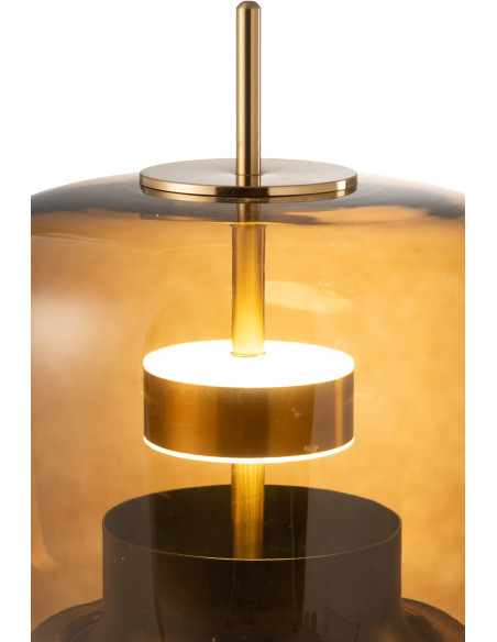 Lampe à poser originale Led Hauteur 59 cm en Verre Ambre Métal Doré Relor - 5