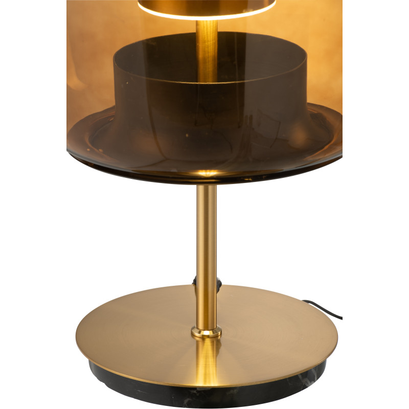 Lampe à poser originale Led Hauteur 59 cm en Verre Ambre Métal Doré Relor - 6
