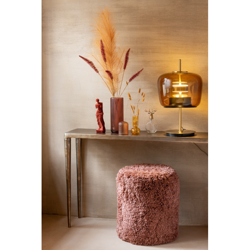 Lampe à poser originale Led Hauteur 59 cm en Verre Ambre Métal Doré Relor - 7