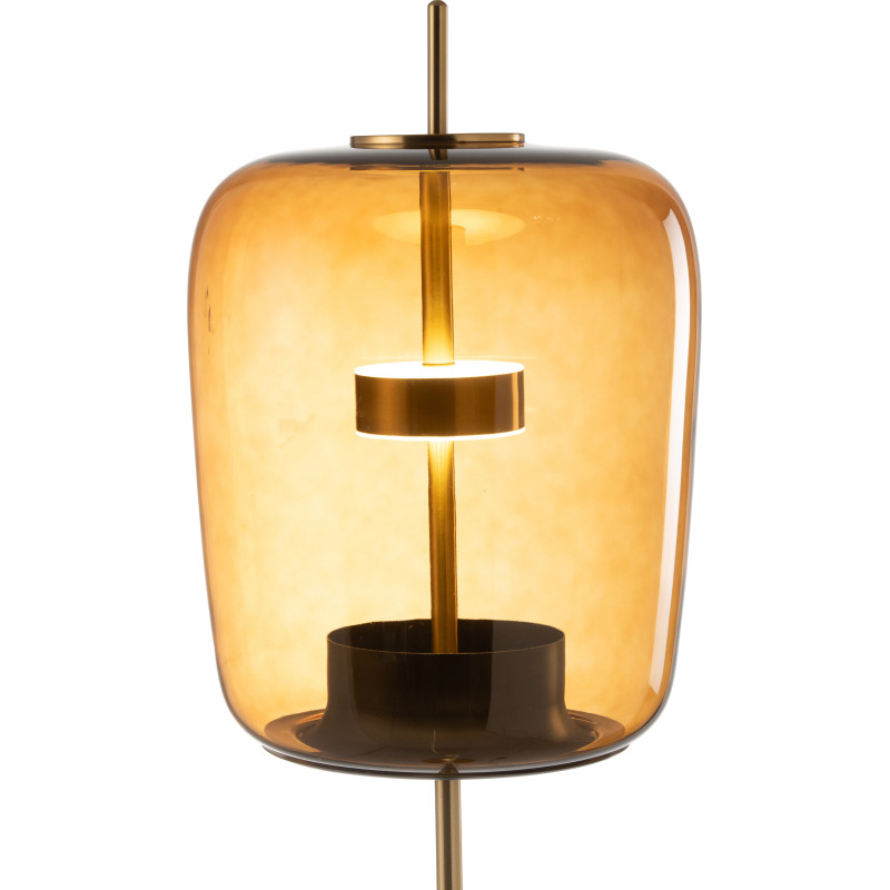 Lampadaire originale Led Hauteur 168 cm en Verre Ambre Métal Doré Relor - 6