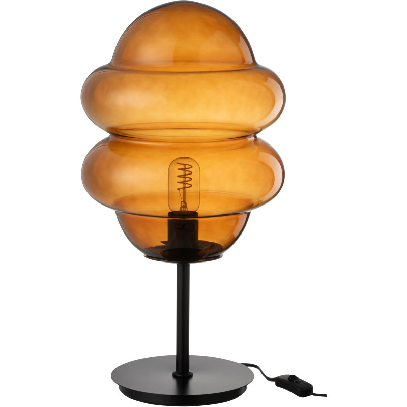 Lampe à poser originale Cuillère de miel Hauteur 52 cm en Verre Ambre Métal Noir Honey - 3