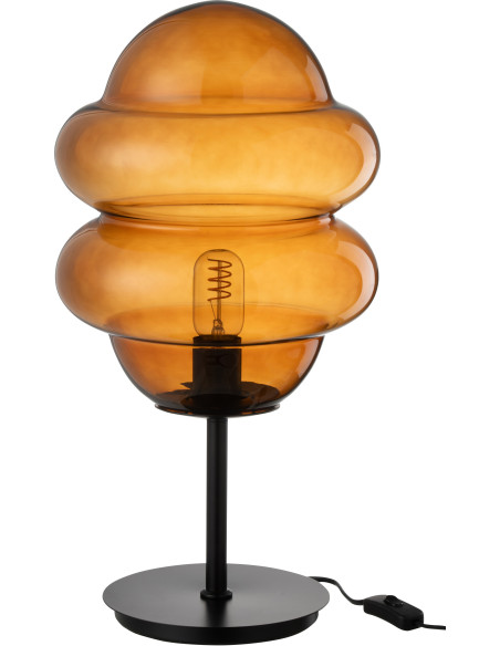 Lampe à poser originale Cuillère de miel Hauteur 52 cm en Verre Ambre Métal Noir Honey - 3