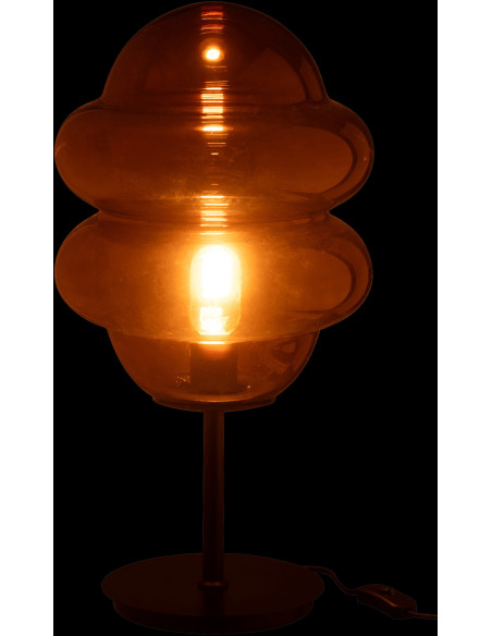 Lampe à poser originale Cuillère de miel Hauteur 52 cm en Verre Ambre Métal Noir Honey - 4
