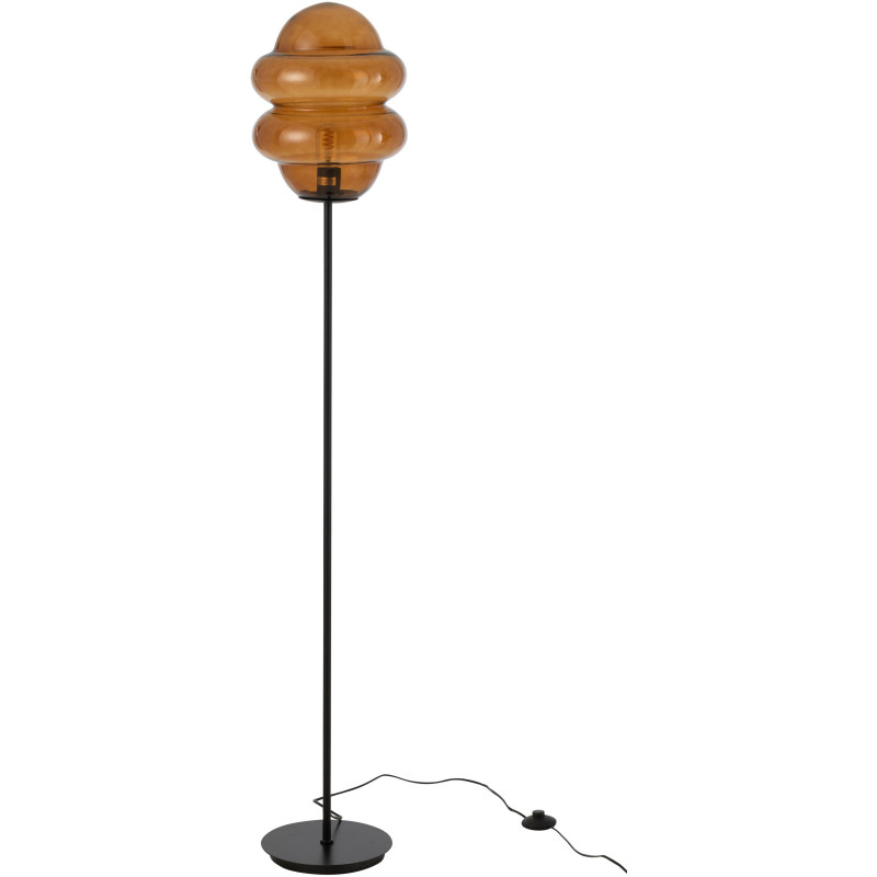 Lampadaire original Cuillère de miel Hauteur 160 cm en Verre Ambre Métal Noir Honey - 3