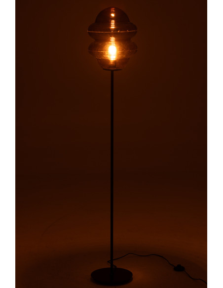 Lampadaire original Cuillère de miel Hauteur 160 cm en Verre Ambre Métal Noir Honey - 4