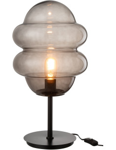 Lampe à poser originale Cuillère de miel Hauteur 52 cm en Verre Gris Métal Noir Honey - 1