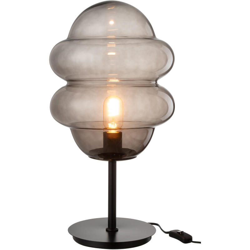 Lampe à poser originale Cuillère de miel Hauteur 52 cm en Verre Gris Métal Noir Honey - 1