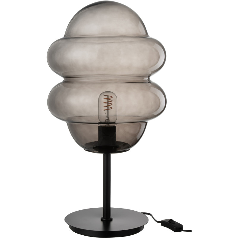 Lampe à poser originale Cuillère de miel Hauteur 52 cm en Verre Gris Métal Noir Honey - 2
