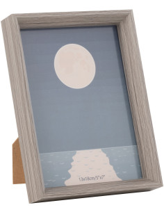 Cadre photo original en Bois Taupe pour photo 13x18 cm Sylvie - 1