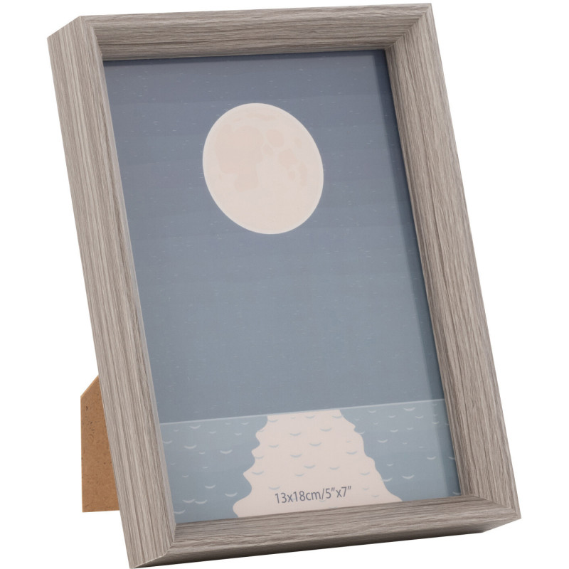 Cadre photo original en Bois Taupe pour photo 13x18 cm Sylvie - 1