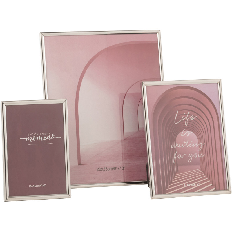 Cadre photo moderne chic en Métal Argenté pour photo 20x25 cm Tracy - 3