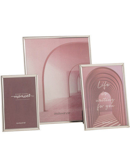 Cadre photo moderne chic en Métal Argenté pour photo 20x25 cm Tracy - 3