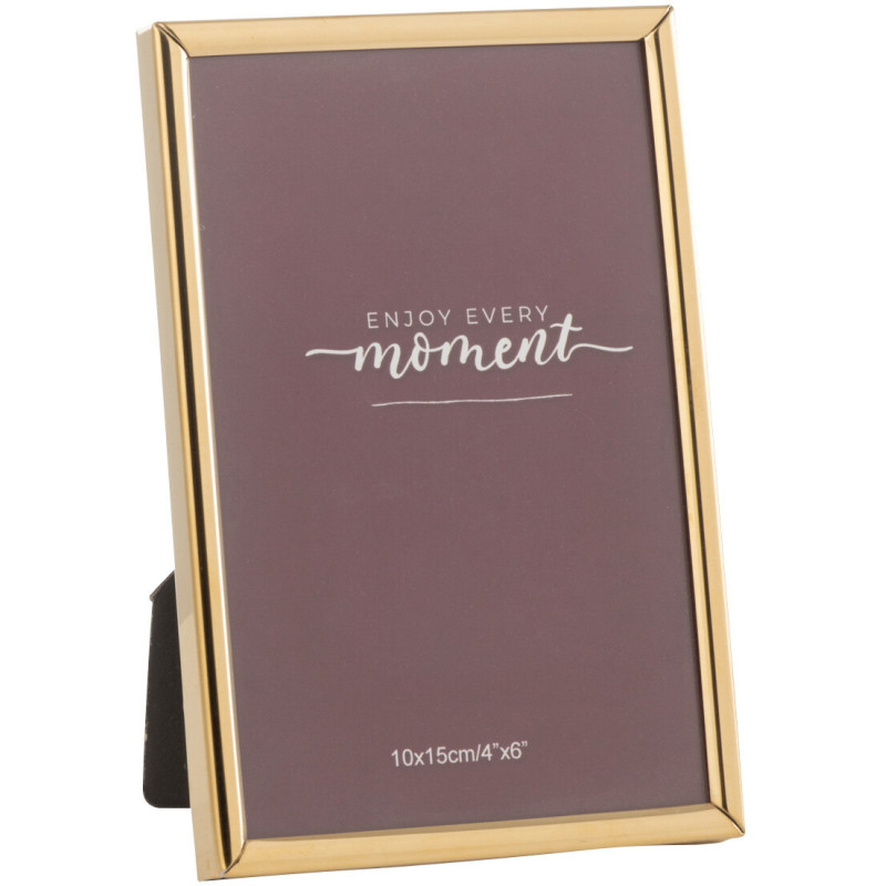 Cadre photo moderne chic en Métal Doré Brillant pour photo 10x15 cm Tracy - 1