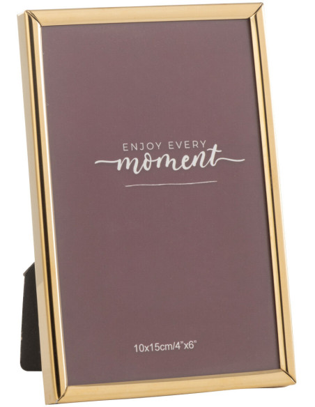 Cadre photo moderne chic en Métal Doré Brillant pour photo 10x15 cm Tracy - 1