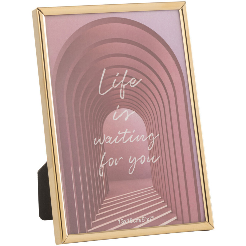 Cadre photo moderne chic en Métal Doré Brillant pour photo 13x18 cm Tracy - 1