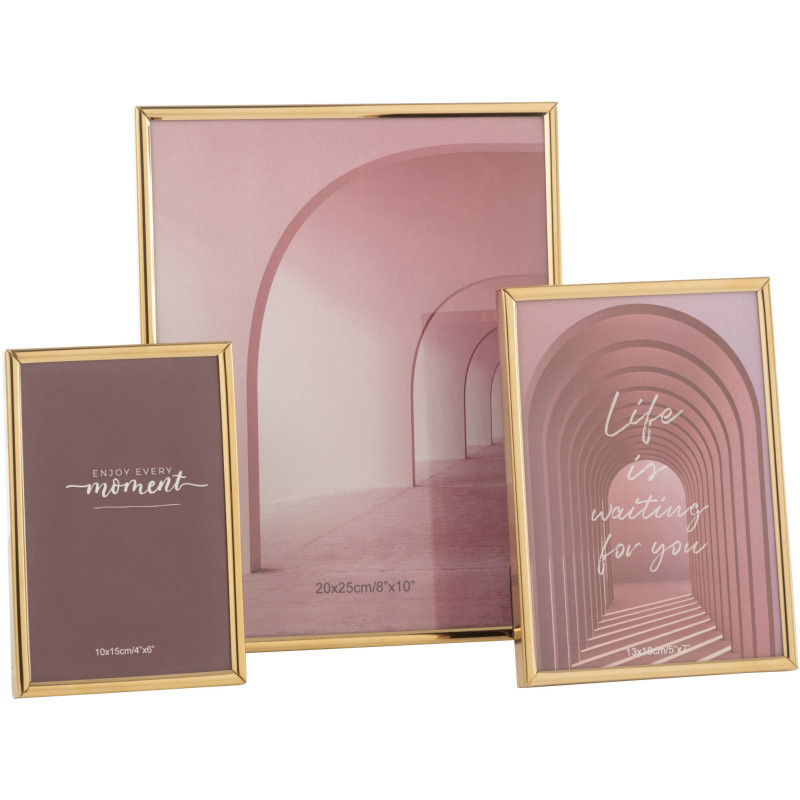 Cadre photo moderne chic en Métal Doré Brillant pour photo 20x25 cm Tracy - 3