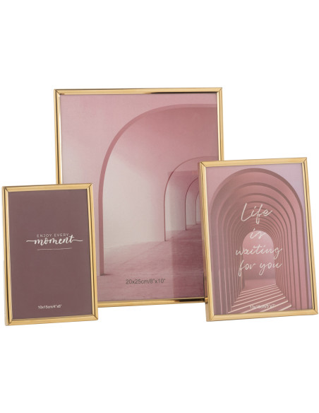 Cadre photo moderne chic en Métal Doré Brillant pour photo 20x25 cm Tracy - 3
