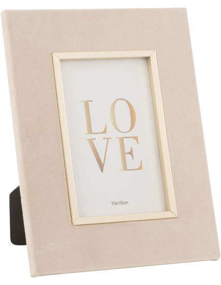 Cadre photo original en Velours Beige pour photo 10x15 cm Dita - 1