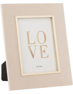 Cadre photo original en Velours Beige pour photo 13x18 cm Dita - 1