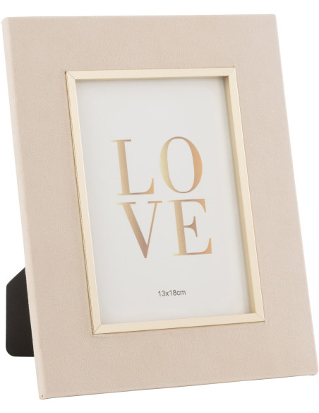 Cadre photo original en Velours Beige pour photo 13x18 cm Dita - 1