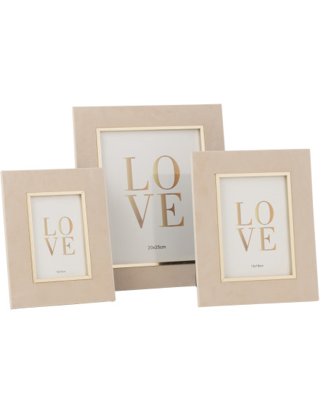 Cadre photo original en Velours Beige pour photo 20x25 cm Dita - 4