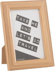 Cadre photo original en Bois Naturel pour photo 10x15 cm Bob - 1