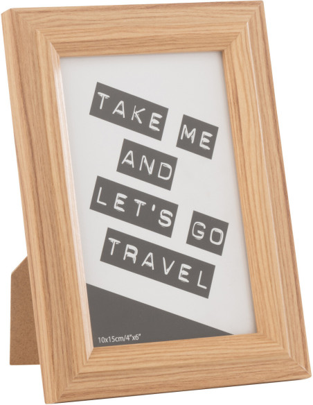 Cadre photo original en Bois Naturel pour photo 10x15 cm Bob - 1