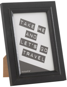 Cadre photo original en Bois Noir pour photo 10x15 cm Bob - 1