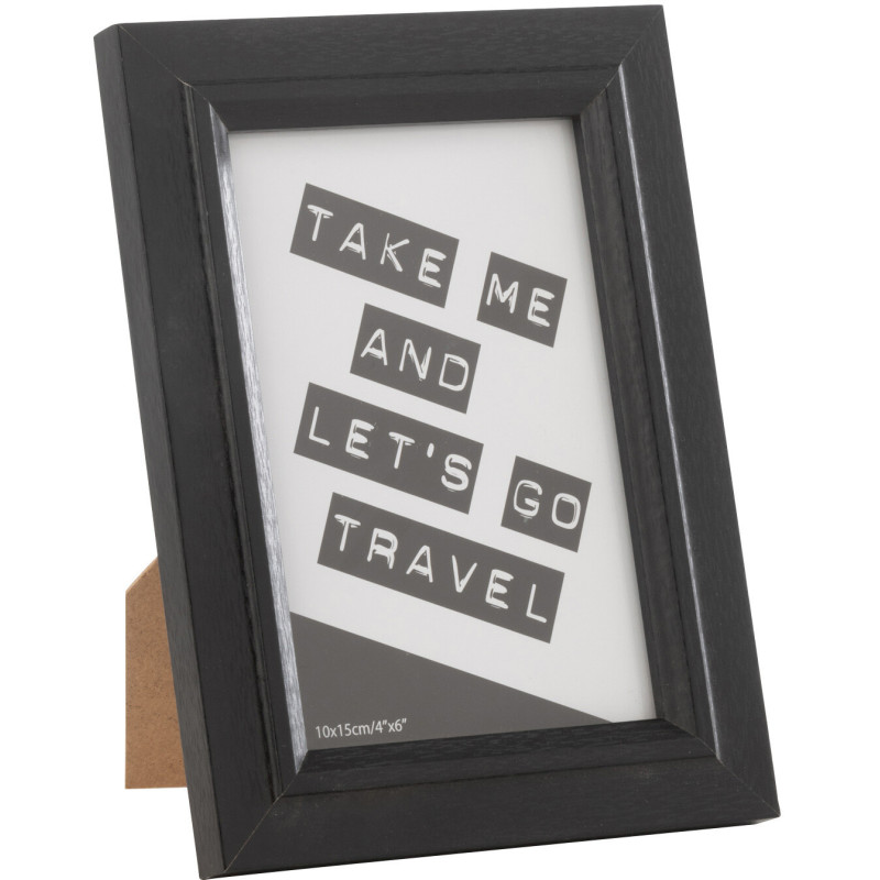 Cadre photo original en Bois Noir pour photo 10x15 cm Bob - 1