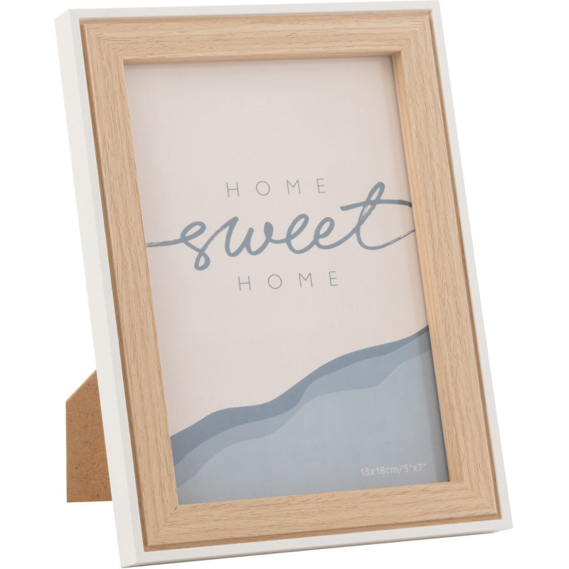 Cadre photo original en Bois Naturel Blanc pour photo 13x18 cm Chloé - 1