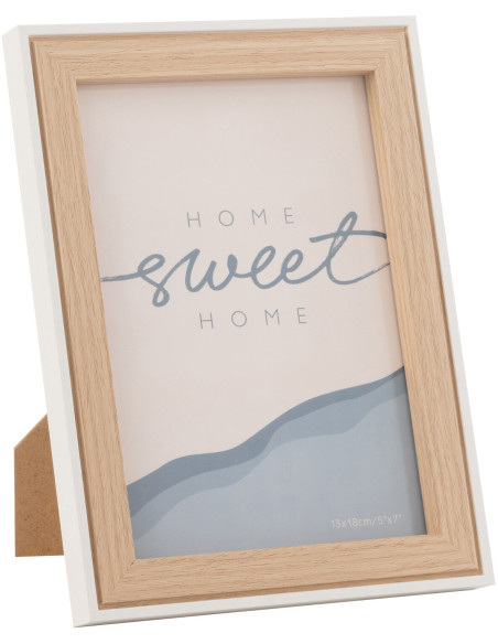 Cadre photo original en Bois Naturel Blanc pour photo 13x18 cm Chloé - 1