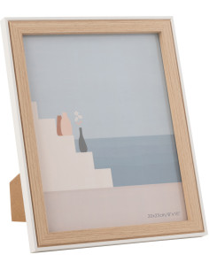 Cadre photo original en Bois Naturel Blanc pour photo 20x25 cm Chloé - 1