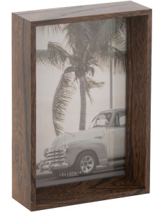 Cadre photo original en Bois Marron foncé pour photo 10x15 cm Moira - 1