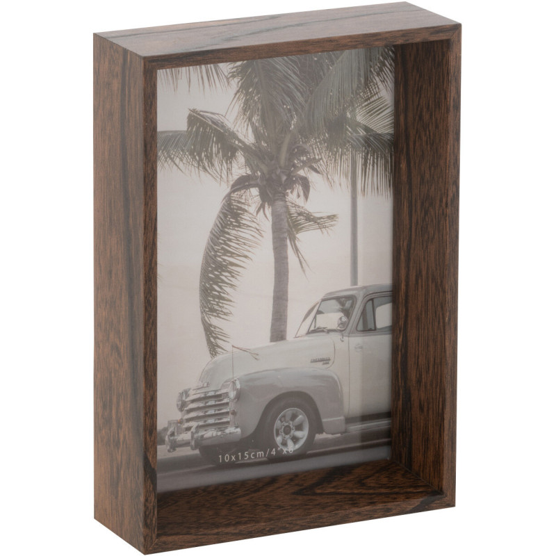 Cadre photo original en Bois Marron foncé pour photo 10x15 cm Moira - 1