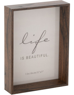 Cadre photo original en Bois Marron foncé pour photo 13x18 cm Moira - 1