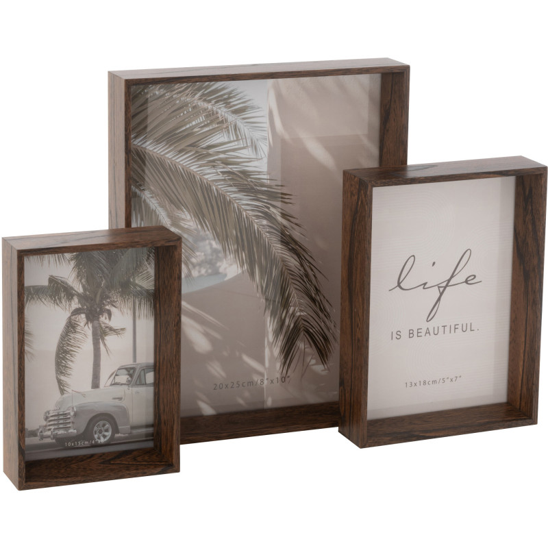 Cadre photo original en Bois Marron foncé pour photo 20x25 cm Moira - 3