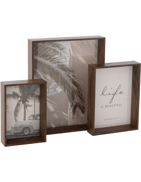 Cadre photo original en Bois Marron foncé pour photo 20x25 cm Moira - 3