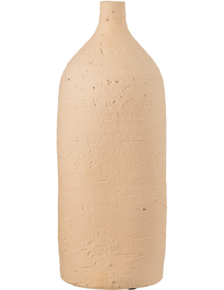 Vase Bouteille Enya Hauteur 40 cm en Céramique Beige - 1