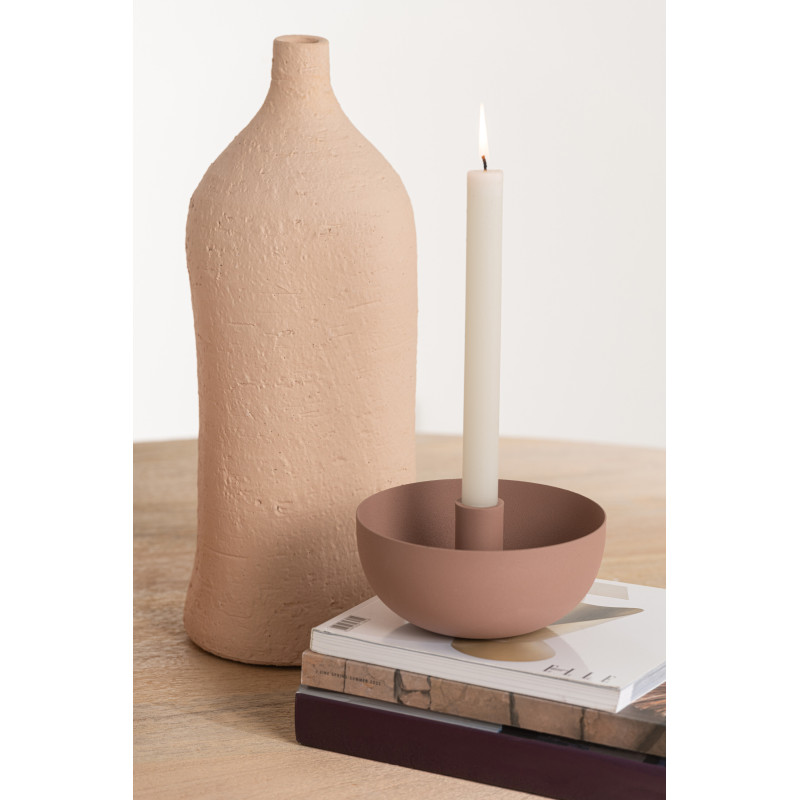 Vase Bouteille Enya Hauteur 40 cm en Céramique Beige - 4