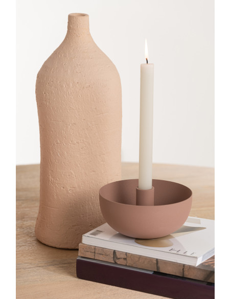 Vase Bouteille Enya Hauteur 40 cm en Céramique Beige - 4