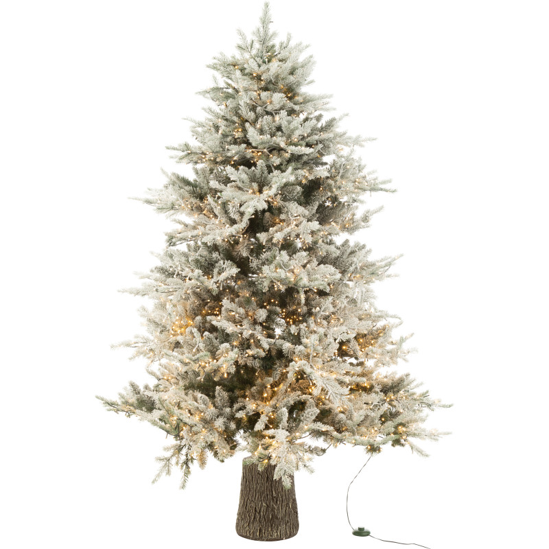 Arbre artificiel lumineux XL réaliste Sapin de Noël Hauteur 210 cm en Plastique Blanc Vert - 1