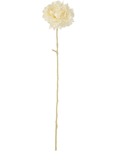 Fleur artificielle XL réaliste Pivoine Hauteur 63 cm en Plastique Blanc J-Line - 1