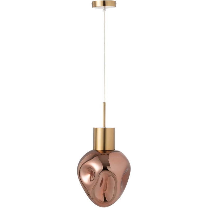 Suspension originale Diamètre 25 cm en Verre Cuivré Métal Doré Sorin - 3