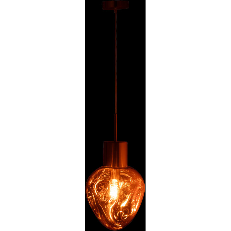 Suspension originale Diamètre 25 cm en Verre Cuivré Métal Doré Sorin - 4
