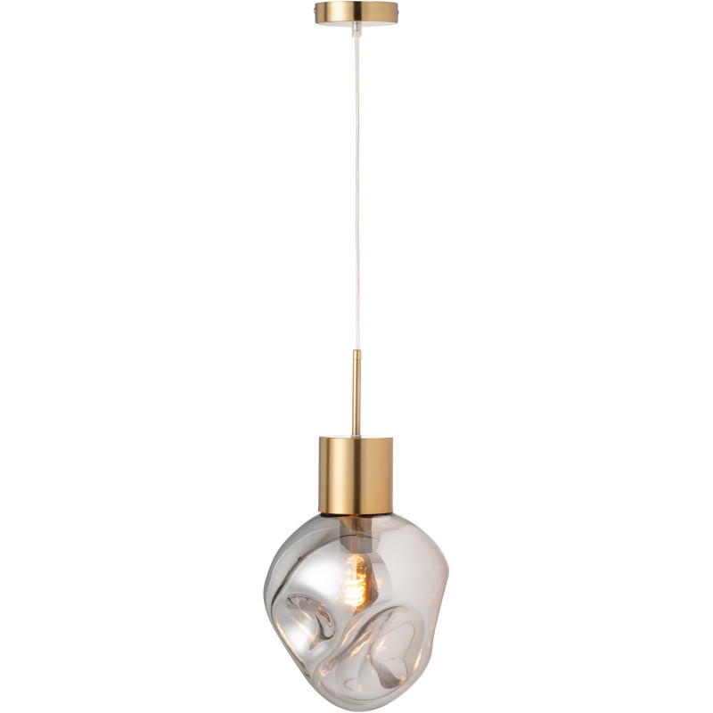 Suspension originale Diamètre 25 cm en Verre Gris Métal Doré Sorin - 1