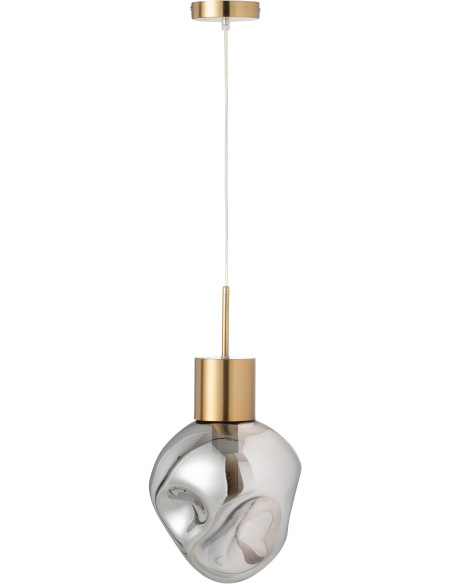 Suspension originale Diamètre 25 cm en Verre Gris Métal Doré Sorin - 3
