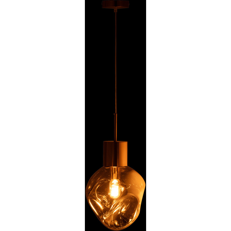 Suspension originale Diamètre 25 cm en Verre Gris Métal Doré Sorin - 4